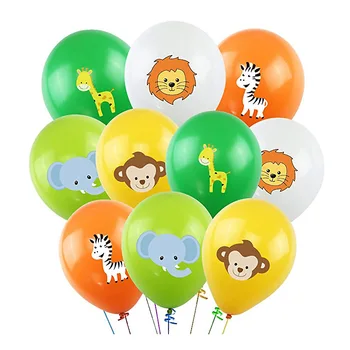 Jungle Dyr Latex Ballon Happy Birthday Party Indretning til Børn Skov Tema Balon Jungle Safari Dyr Ballon Lion
