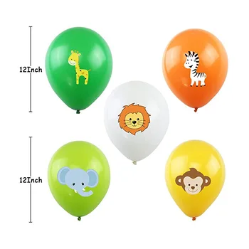 Jungle Dyr Latex Ballon Happy Birthday Party Indretning til Børn Skov Tema Balon Jungle Safari Dyr Ballon Lion