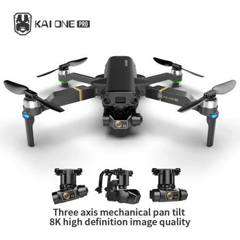KAIONE GPS-Drone 8K Dual Camera 5G Wifi 3-Akse Gimbal luftfotografering Børsteløs Motor, Foldbar Quadcopter RC Afstand 1,2 KM