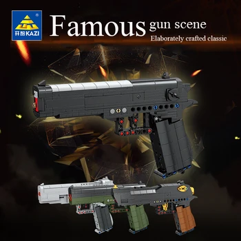 KAZI byggesten Toy Våben Legetøjs Pistol Desert Eagle og Bullet Plastik Pistol Model 6~12 År Gamle Børn Dreng Gave