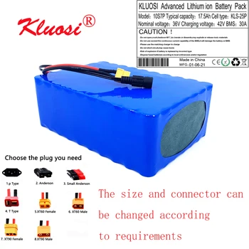 KLUOSI 10S7P 36V 17.5 Ah 18A 36V Batteri 1000W 42V Lithium Batteri med 30A BMS for Ebike-Elektriske Bil, Cykel, Scooter