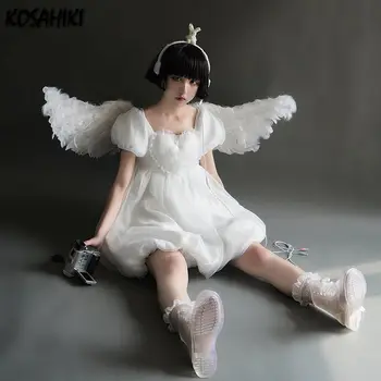KOSAHIKI Japansk Kawali Lolita Kjole Kvinders Sød og Elegant Cosplay Prinsesse Harajuku Kjoler Kvindelige Hvid Y2K Søde Vestidos 2021