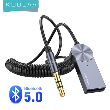 KUULAA Bluetooth-Adapter Modtager Dongle Kabel 3,5 mm Jack Aux Bluetooth-5.0-Modtager Til Bil Højttaler Musik-Sender-Modtager