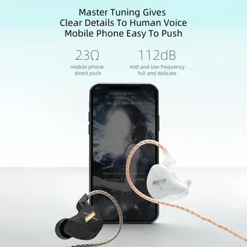 KZ EDX Kablede Dynamisk HiFi-Tung Bass In-ear Gaming Hovedtelefoner med Mikrofon