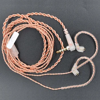 KZ ZSN Pro-Kabel Oxygen Fri Kobber-C-Style Pink Guld Hovedtelefon Oprindelige Wire, Guld-belagte 2 Pin-0.75 mm for KZ ZSN AS12 ZS10 Pro