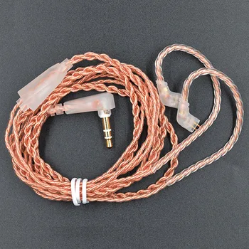 KZ ZSN Pro-Kabel Oxygen Fri Kobber-C-Style Pink Guld Hovedtelefon Oprindelige Wire, Guld-belagte 2 Pin-0.75 mm for KZ ZSN AS12 ZS10 Pro