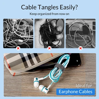 Kabel-Arrangør Wire Winder USB-Kabel Bånd Hook og Loop Til Hovedtelefon Mus Ledning Aux USB-Kabel Management Protektor for Micro Type C