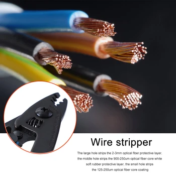 Kabelstrips Cutter Kabel-Saks Optisk Fiber Stripping Tang Tre Segmenteret Miller Wire Stripper Skære Pincet