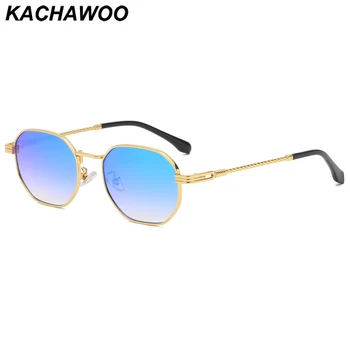 Kachawoo lille ramme square solbriller retro mandlige metal solbriller mode kvindelige tendenser udendørs brillerne, blå, grønne spejl