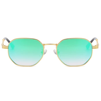 Kachawoo lille ramme square solbriller retro mandlige metal solbriller mode kvindelige tendenser udendørs brillerne, blå, grønne spejl