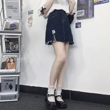 Kawaii Mini Sommer Nederdel Kvinder Elegant Japansk Vintage A-linje Sød Nederdel Kvindelige Skater Lolita Beach Party Casual Nederdel 2021