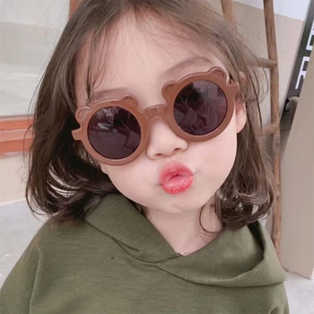 Kawaii Sød Bjørn Boks Børn Briller Harajuku Fashionable Kids Solbriller til Drenge og Piger, Baby Shades Brillerne UV400 Oculos