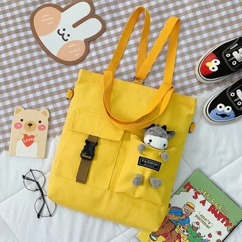 Kawaii Tegnefilm Tote Bag Canvas Håndtaske Shopping Taske Super Cool Håndtasker, skuldertasker til Pige Book Tasker Bolsa Feminina Mochila