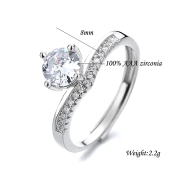 Keoc 2021 Nye Krone 1 Carat AAA Skinnende Zirconia Engagement Ring, Bryllup Bride Gave Kvindelige Par Gave Bt21free Forsendelse MC-008