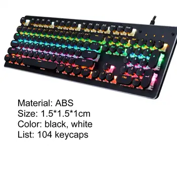 Keyclick Retro Runde Glødende Keycap Baggrundsbelyst 61-Tasten, Dual-Mode RGB-Baggrundsbelyst Gamer Mekanisk Tastatur Til PC