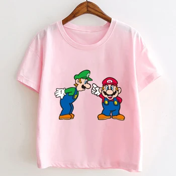 Kids-kortærmet Tegneserie T-Shirt Pige-Udskrivning Super Mario Tees Baby Dreng Nye t-shirts Barn Casual Sommer Tøj Toppe 4T-14T