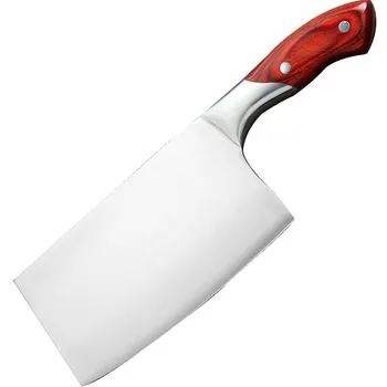 Kinesiske Køkken Kniv 4Cr13 High Carbon Cleaver Holdbar Kok Udskæring hakkekniv Ultra Skarpe Blade Farve Træ Håndtere Knive