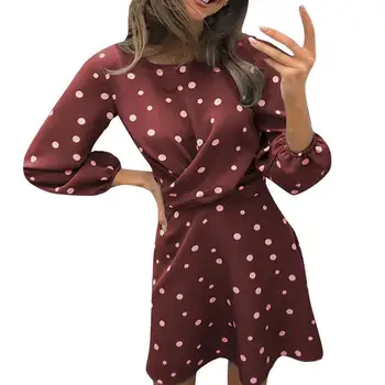 Kjoler Kvinder Kjole Sommer-mode-Polka Dot Print Elegante Løs på Tværs af Draperet Kjole til Fest Tøj til Kvinder 2021