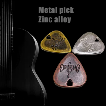 Klassisk Metal Guitar Pick Zink Legering Vælge Plekter til Elektrisk Guitar Musikalske Strengeinstrument Dele Tilbehør