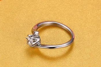 Klassisk rustfrit stål smykker mode ring kvinder, bryllup, engagement, jubilæum gave