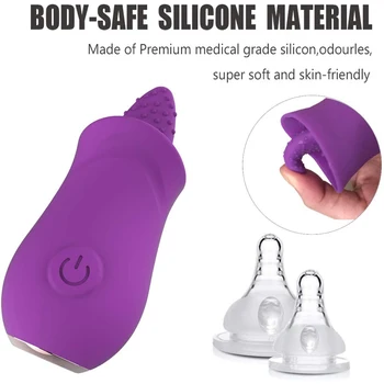 Klitoris Tunge Vibrator Med 10 Stærke Vibration Modes,Mini-Slikning Klitoris Stimulator Brystvorten Anus Genopladelige Massager Voksen