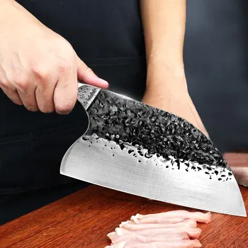 Kokkens Kniv Slagter Håndlavede Knive Smedet 5CR15MOV Rustfrit Stål Hak Kinesiske Cleaver Køkken Madlavning Værktøjer med Træ Håndtag