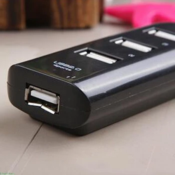 Kompakt Størrelse Mini 4-Port USB 2.0 High Speed Hub Splitter Adapter 480 Mbps for Bærbare PC, Humor USB-Kabel