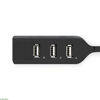 Kompakt Størrelse Mini 4-Port USB 2.0 High Speed Hub Splitter Adapter 480 Mbps for Bærbare PC, Humor USB-Kabel