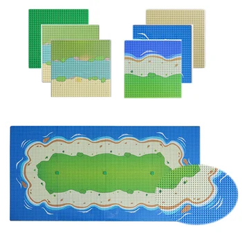 Kompatibel byggesten Base plade Byens farverige Floden Sandy Beach Island Fodpladen Seaside Kompatible Alle Mærker