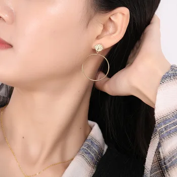 Korea Hot Stil Ren 925 Sterling Sølv Øreringe til Kvinder Delikat Mode Forgyldt sølv Øreringe Smykker