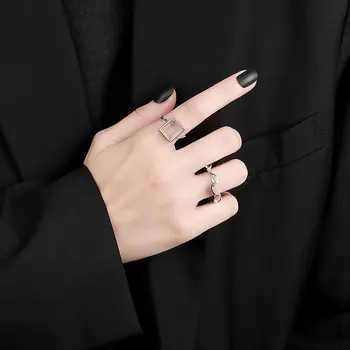 Koreanere Originalitet Design, Enkle Trendy Uregelmæssigt Bølget Åbning Justerbar Ring Kvindelige Part, Smykker, Dekoration, Gaver