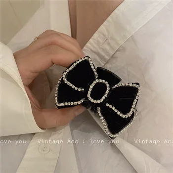 Koreanere retro geometriske sort hår klip koreanske version af den bue diamant foråret klip girly style INS elegant hår klip clipCatch