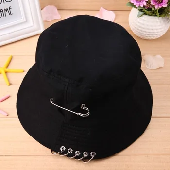 Koreansk Mode 1PC Unisex Kvinder Mænd Bucket Hat Pin Ringe Solhat Caps Sommer Hatte bucket hat
