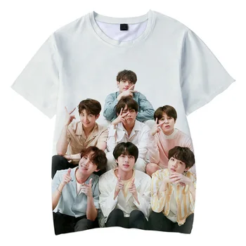 Koreansk Mode Harajuku Streetwear 3D Kpop T-Shirt Mænd/kvinder K-pop-T-shirt Kvindelige Korte Ærmer 3D Børne t-Shirt Femme