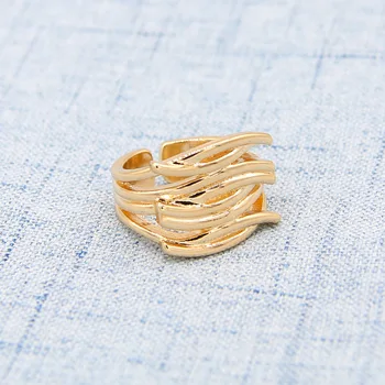 Koreansk Stil, Personlighed Åben Justerbar pegefinger Tail Ring Fashion Simpel INS Stil Geometriske Linje Bryllup Engagement Ring