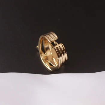 Koreansk Stil, Personlighed Åben Justerbar pegefinger Tail Ring Fashion Simpel INS Stil Geometriske Linje Bryllup Engagement Ring