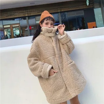 Kort Stil Parkacoats Kvinder Vintage Plus Size Tøj til Kvinder College Streetwear Vinter Simple koreanske Harajuku Lommer Mode