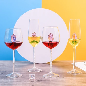Kreative Glas, Kopper Indeholder Rose Form håndblæst blyfri Krystal Champagne Briller til Bryllupsdag Jul