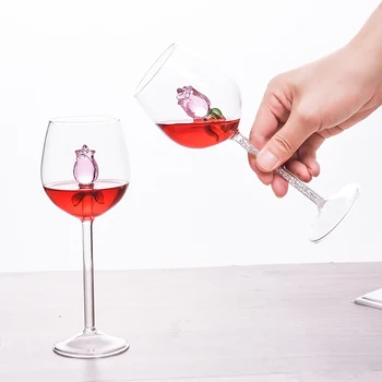 Kreative Glas, Kopper Indeholder Rose Form håndblæst blyfri Krystal Champagne Briller til Bryllupsdag Jul