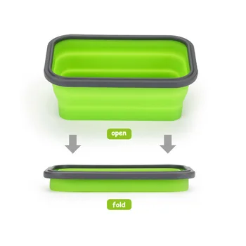 Kreative Silikone Sammenklappelig til Opbevaring af Mad Max Bento Container BPA Fri For Mikrobølgeovn Bærbare Camping Picnic Rektangel Offentlig Kasse