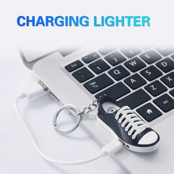 Kreative Sko Elektrisk Lighter Cool USB-Genopladelige Lightere Gadgets For Mænd, Kvinder Gave Dropship Leverandører Rygning Tilbehør