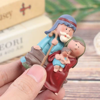 Kristus Krybbespil Om Jesus Ornament Gaver Krybbespil Håndværk Harpiks Jul Manger Dekoration Katolske Figurer Figurer