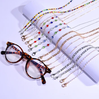 Krystal Perle Kvinders Hals Kæde for Briller Solbriller Blonder Lanyard Maske Rem 2021 Nye Mode Farve Brille Smarte Anti-Tabt
