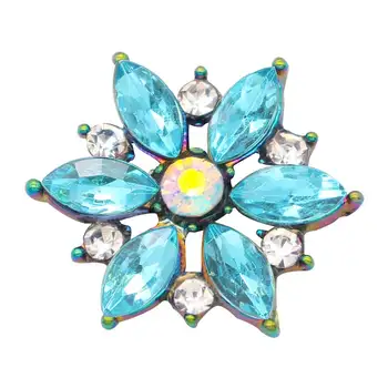 Krystal blomst 18mm Metal snap-knap smykker DIY armbånd KC2271