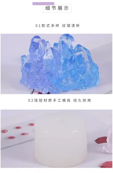 Krystal klynge sten stenhøjen ice cube krystal smykker håndlavet silikone formen crystal diy epoxy skimmel