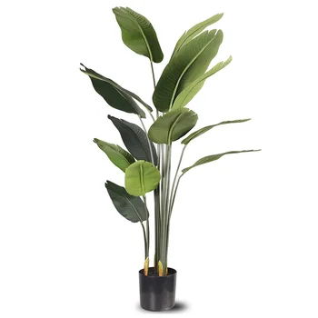 Kunstige Banan Træ Stort Falsk Grøn Plante Tropiske Skildpadde Bambus Potteplanter Bryllup Hotel Garden Home Tilbehør Til Udsmykning