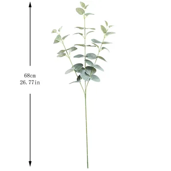 Kunstige Blade Gren Retro Grøn Silke Eucalyptus Blade Til Hjemmet Faux Stof Løv Bryllup Indretning Falske Blomst Hjem Tilbehør