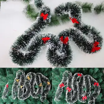 Kunstige Jule Dekoration Pejs Garland Krans Pine Sløjfeknude Træ Ornament Nye År Pejs Jul Home Decor