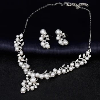 KvJJL Perle Smykker Sæt Til Kvinder Afrikanske Perler Smykke Sæt Bryllup Efterligning Krystal Brude Dubai Halskæde Smykker Kostume