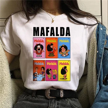 Kvinde T-shirt tegnefilm PAZ Mafalda eller QUIERO Cafe trykt kvindelige grafisk T-shirt Harajuku sjove T-shirt overdele Tee
